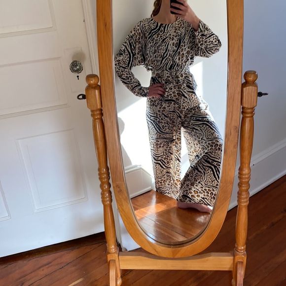 NWT ASOS Animal Print Wide Leg Jumpsuit - Picture 15 of 16